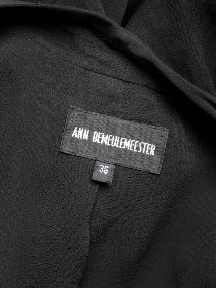 Ann Demeulemeester black long asymmetric vest with braided tassels — spring 2012