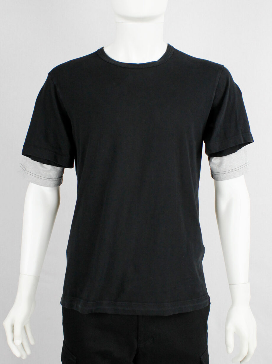 Comme des Garcons Shirt black t-shirt with 4 sleeves in grey and black (9)