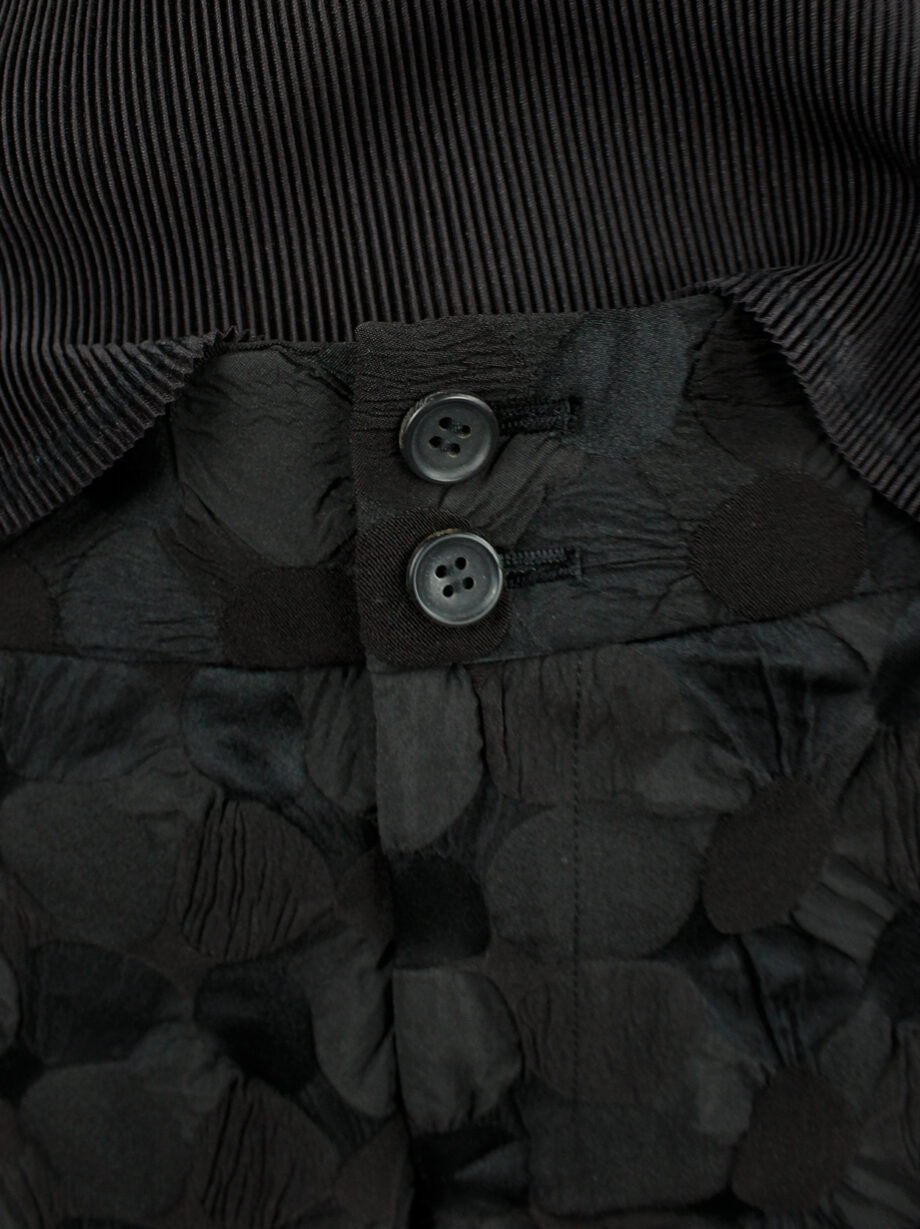 Issey Miyake dark brown trousers made of textured circles fused together (8)