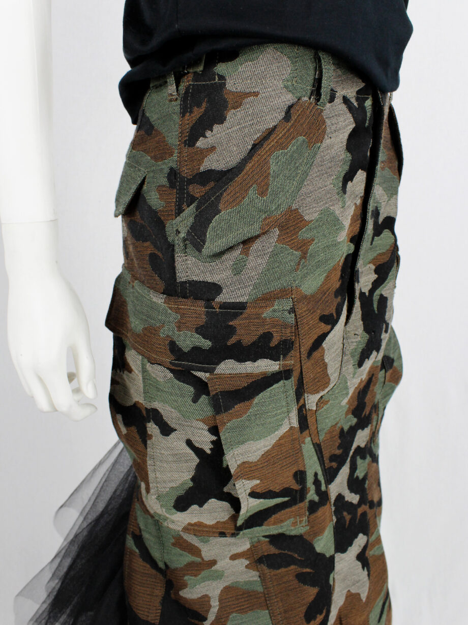 Junya Watanabe camo deconstructed skirt with black tulle pettycoat fall 2010 (19)