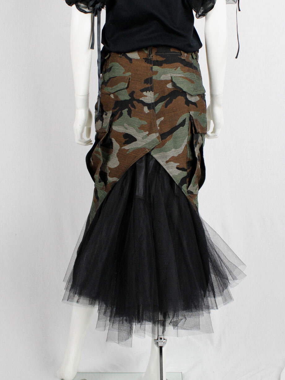 Junya Watanabe camo deconstructed skirt with black tulle pettycoat fall 2010 (33)