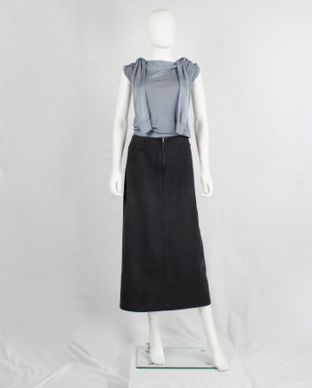 Maison Martin Margiela 6 dark grey waistless maxi skirt with fake pockets — fall 1999