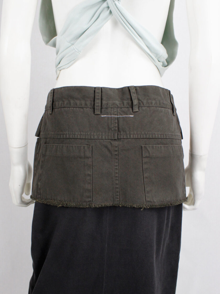 Maison Martin Margiela 6 grey trousers cut into a micro skirt belt fall 2006 (1)