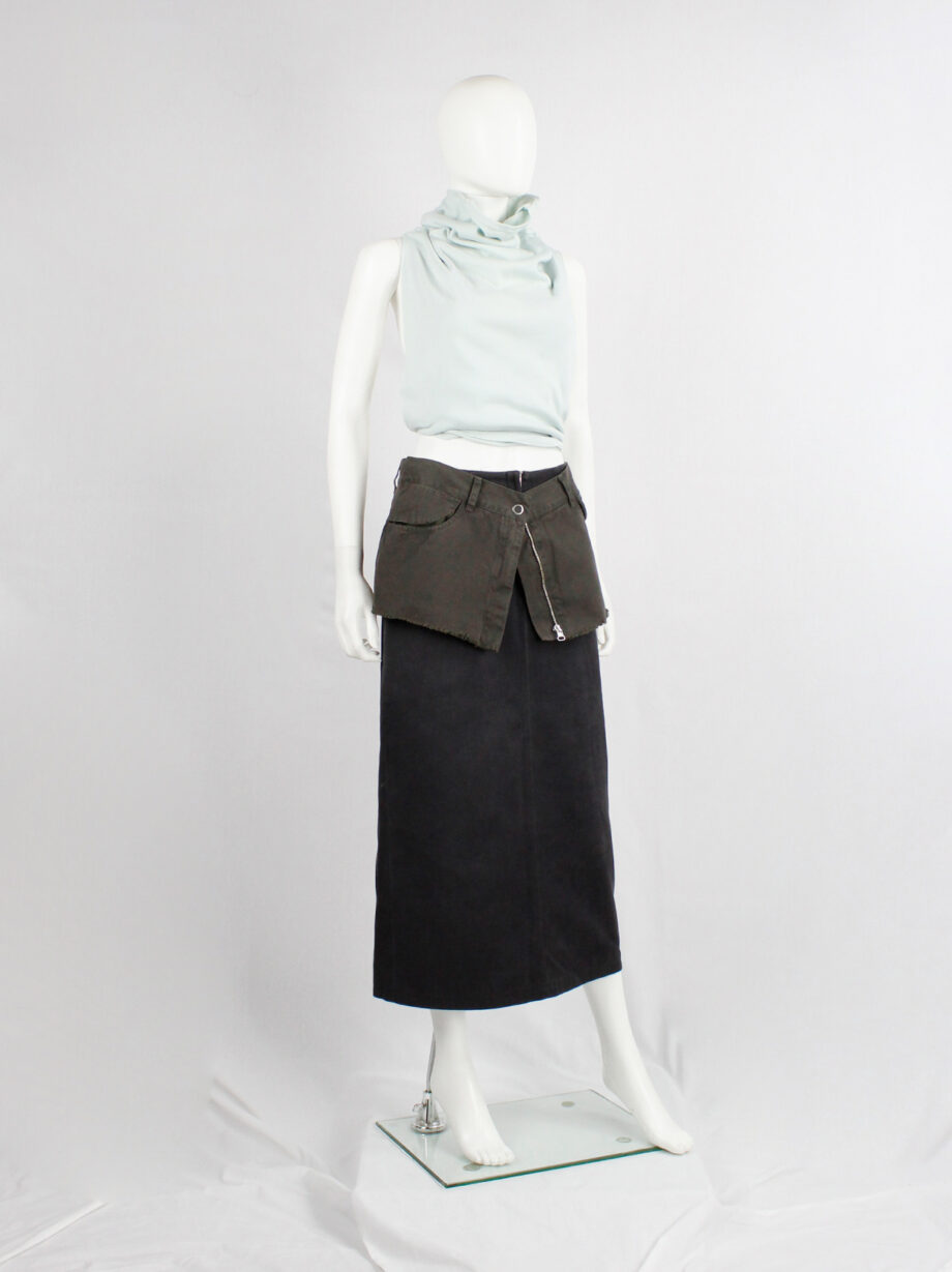 Maison Martin Margiela 6 grey trousers cut into a micro skirt belt fall 2006 (11)