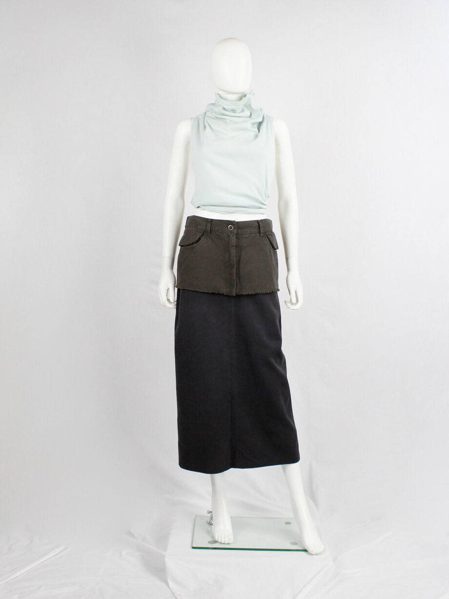 Maison Martin Margiela 6 grey trousers cut into a micro skirt belt fall 2006 (17)