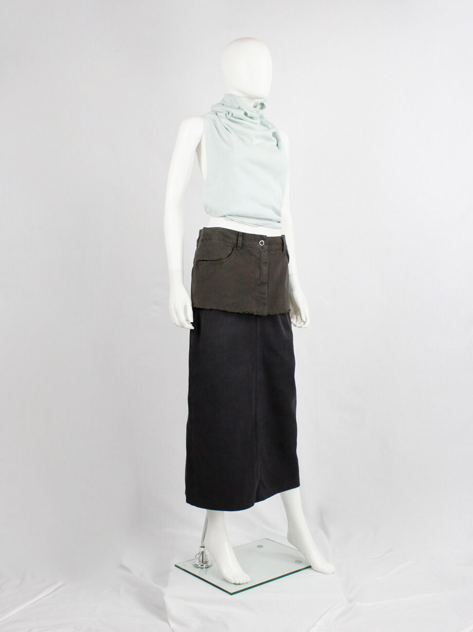 Maison Martin Margiela 6 grey trousers cut into a micro skirt belt fall 2006 (23)