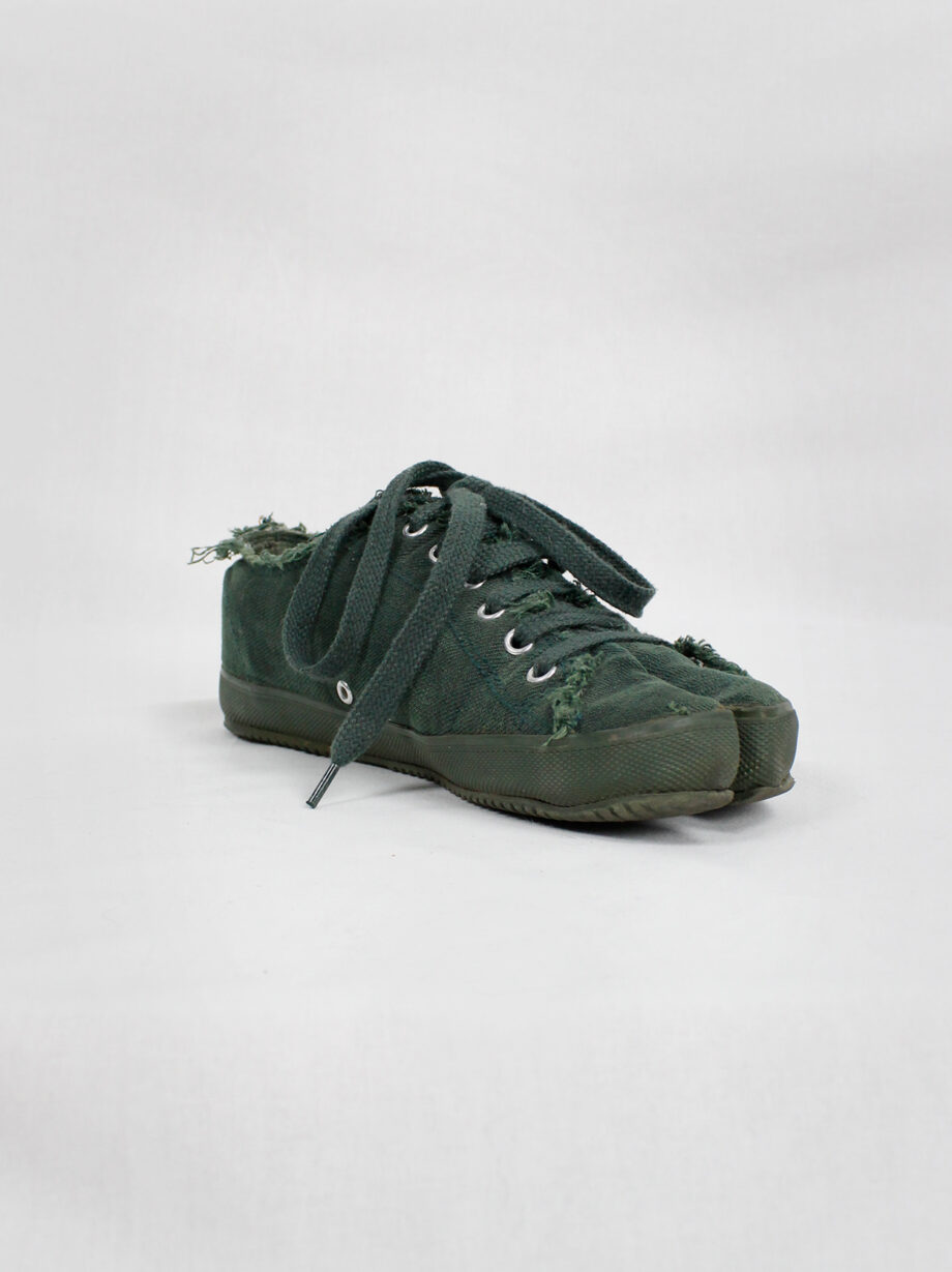 Maison Martin Margiela 6 moss green low-top tabi sneakers spring 2004 (2)