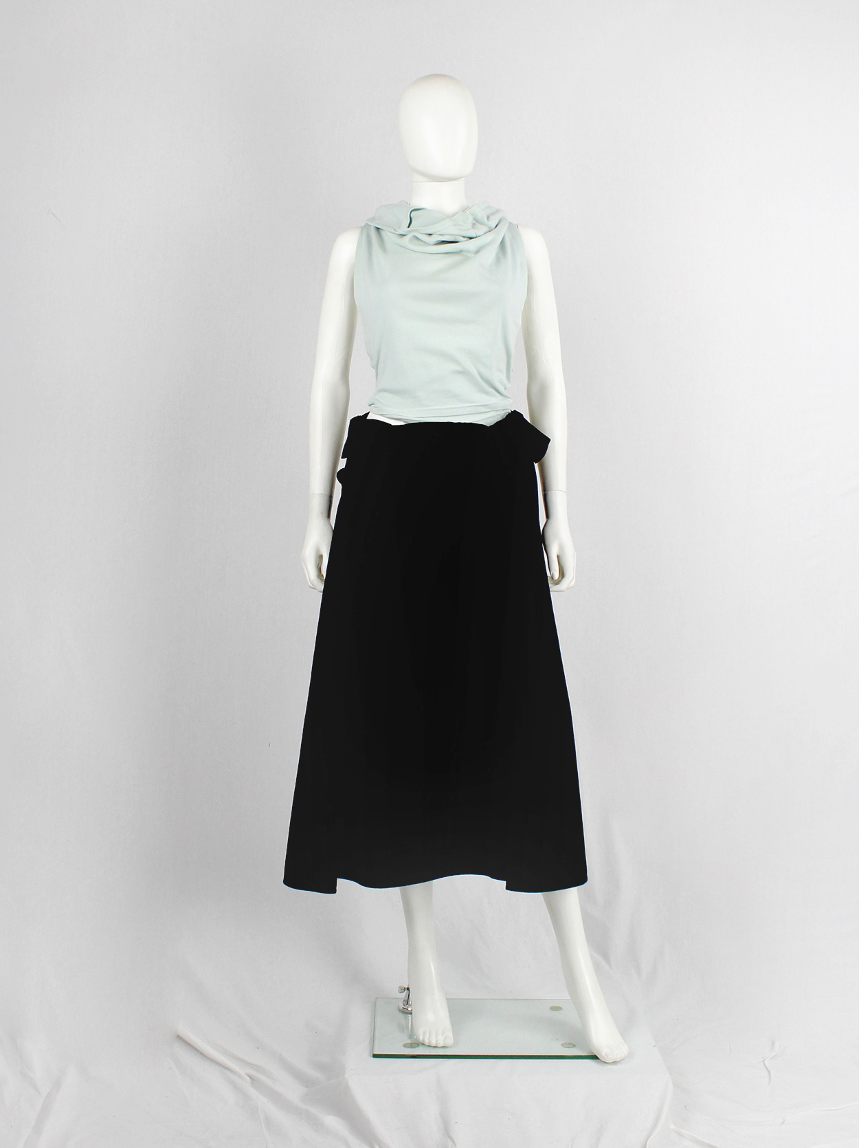 Maison Martin Margiela artisanal mint top made of a jumper with twisted ...