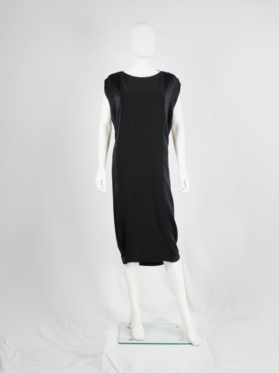 Maison Martin Margiela black backless dress with straps modeled after a car seat cover fall 2006 (16)