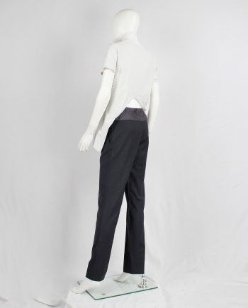 Maison Martin Margiela grey-green trousers with lining back panel — fall 2003