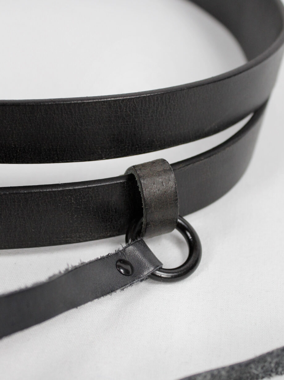 af Vandevorst black double belt with metal rings strap and cross charm spring 2010 (10)
