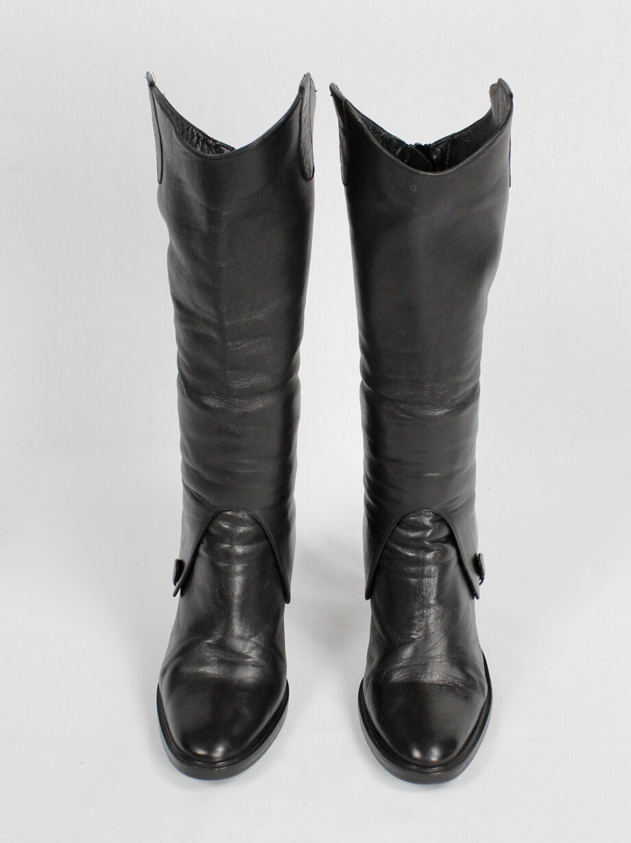af Vandevorst black leather riding boots with chaps spring 2001 (15)