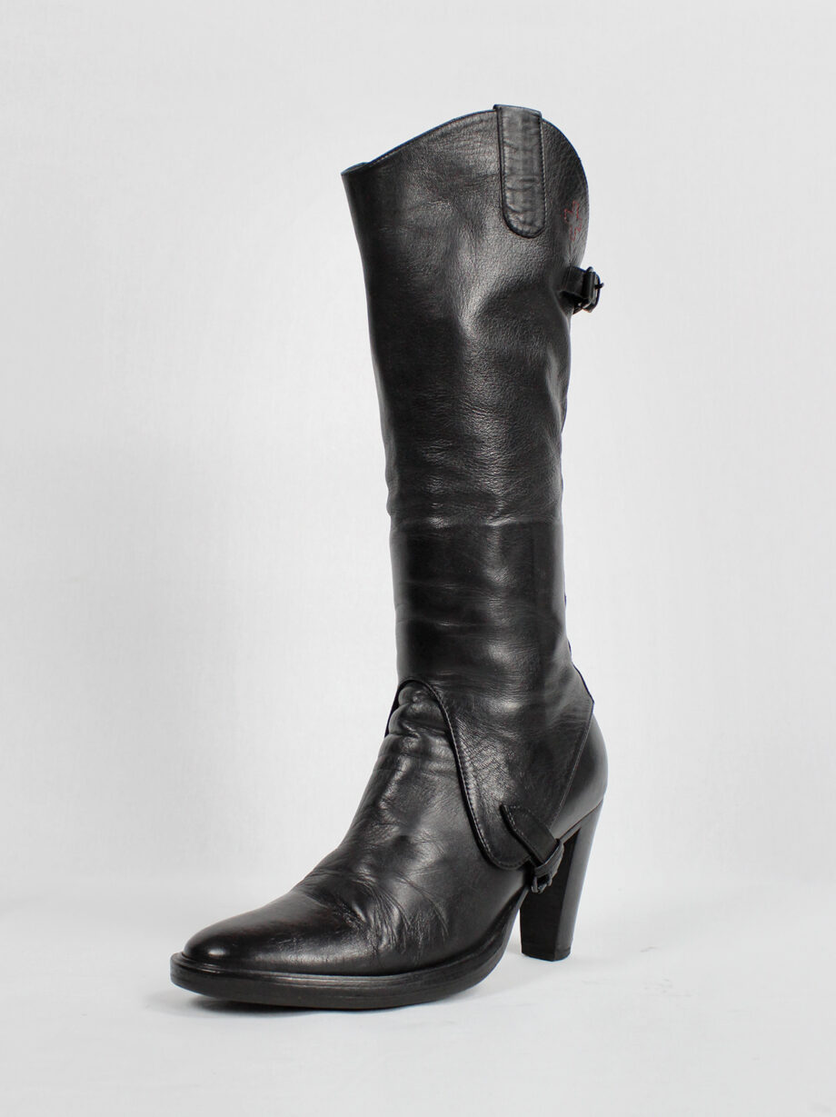 af Vandevorst black leather riding boots with chaps spring 2001 (2)