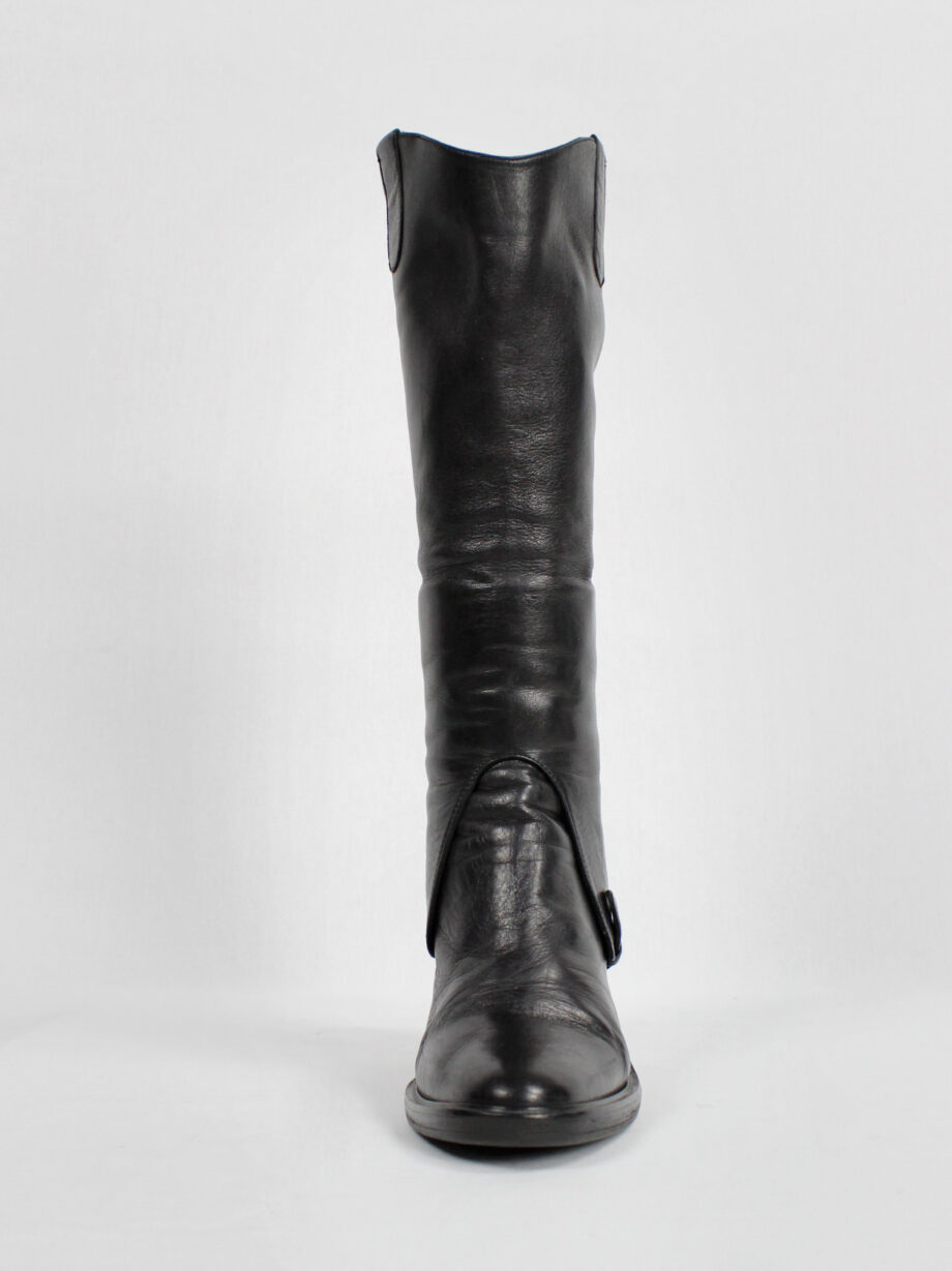 af Vandevorst black leather riding boots with chaps spring 2001 (3)