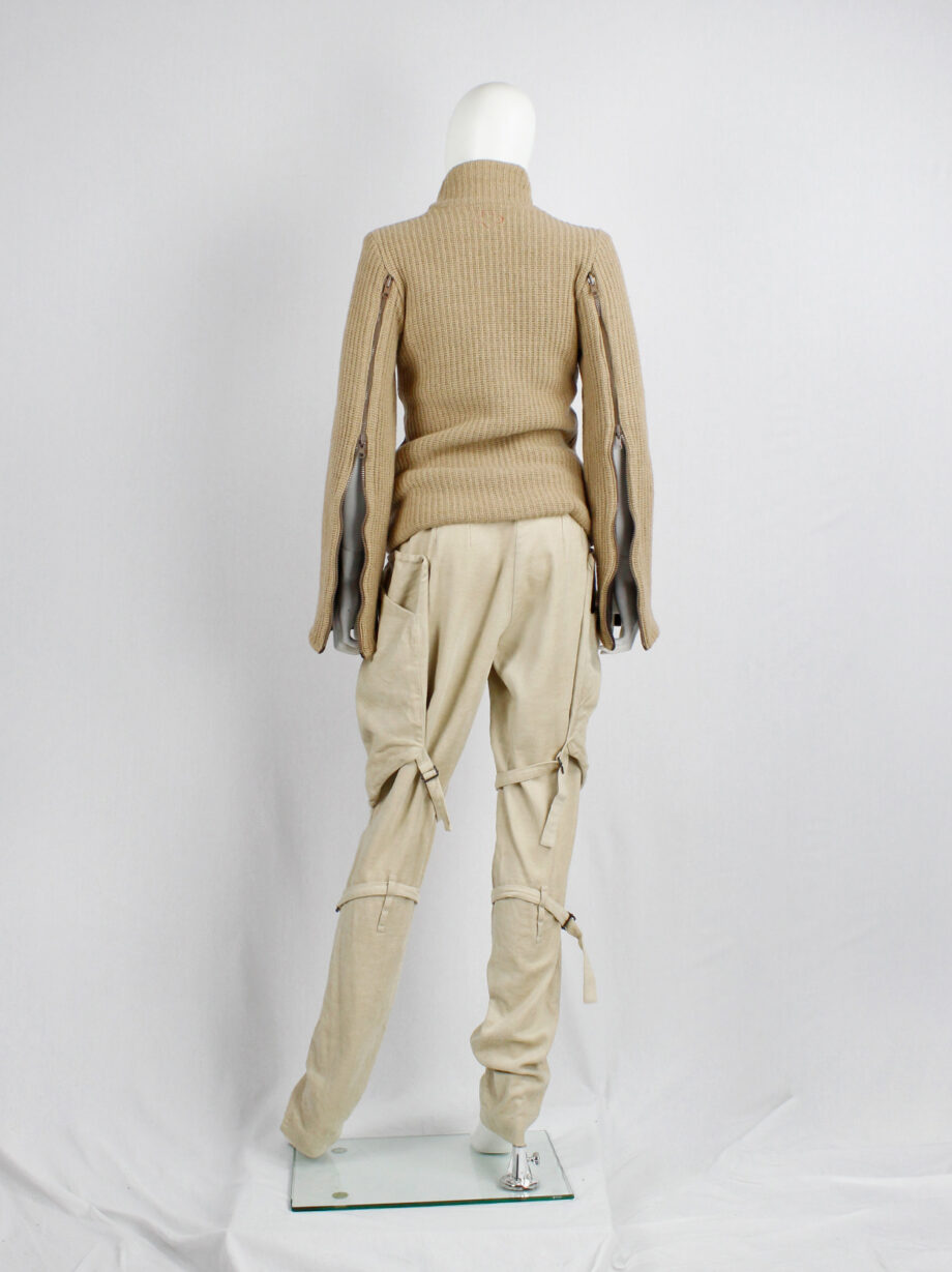 af Vandevorst brown and beige inside out jumper with zipped sleeves fall 2000 (15)