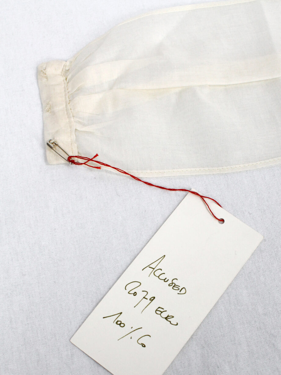 af Vandevorst off-white sheer lingerie choker with embroidered red cross spring 1999 (10)