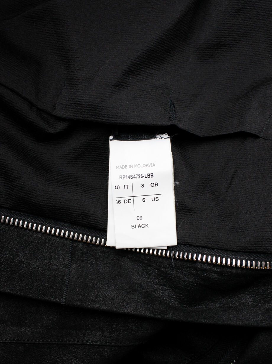 vintage Rick Owens black blistered leather vest with silver pearls along the shoulders (8)