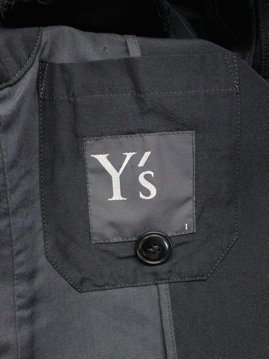 ys Yohji Yamamoto black double breasted vest with open back and removable collar (5)