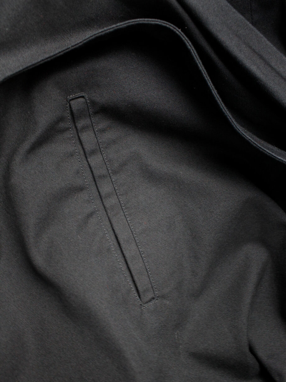 ys Yohji Yamamoto black voluminous skirt with front ties and paperbag waist (7)