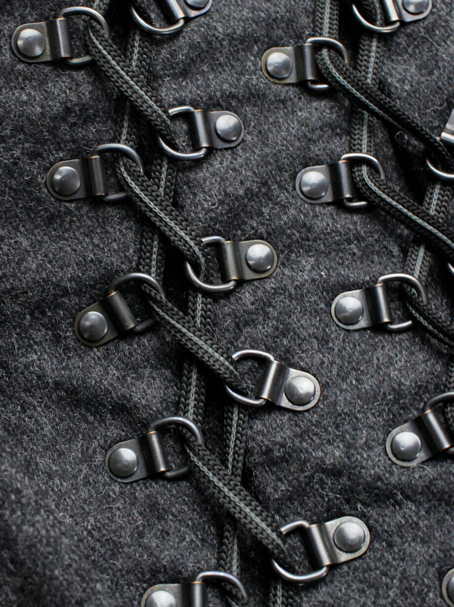 A.F. Vandevorst grey felt and metal vest with corset lacing fall 2015 (13)