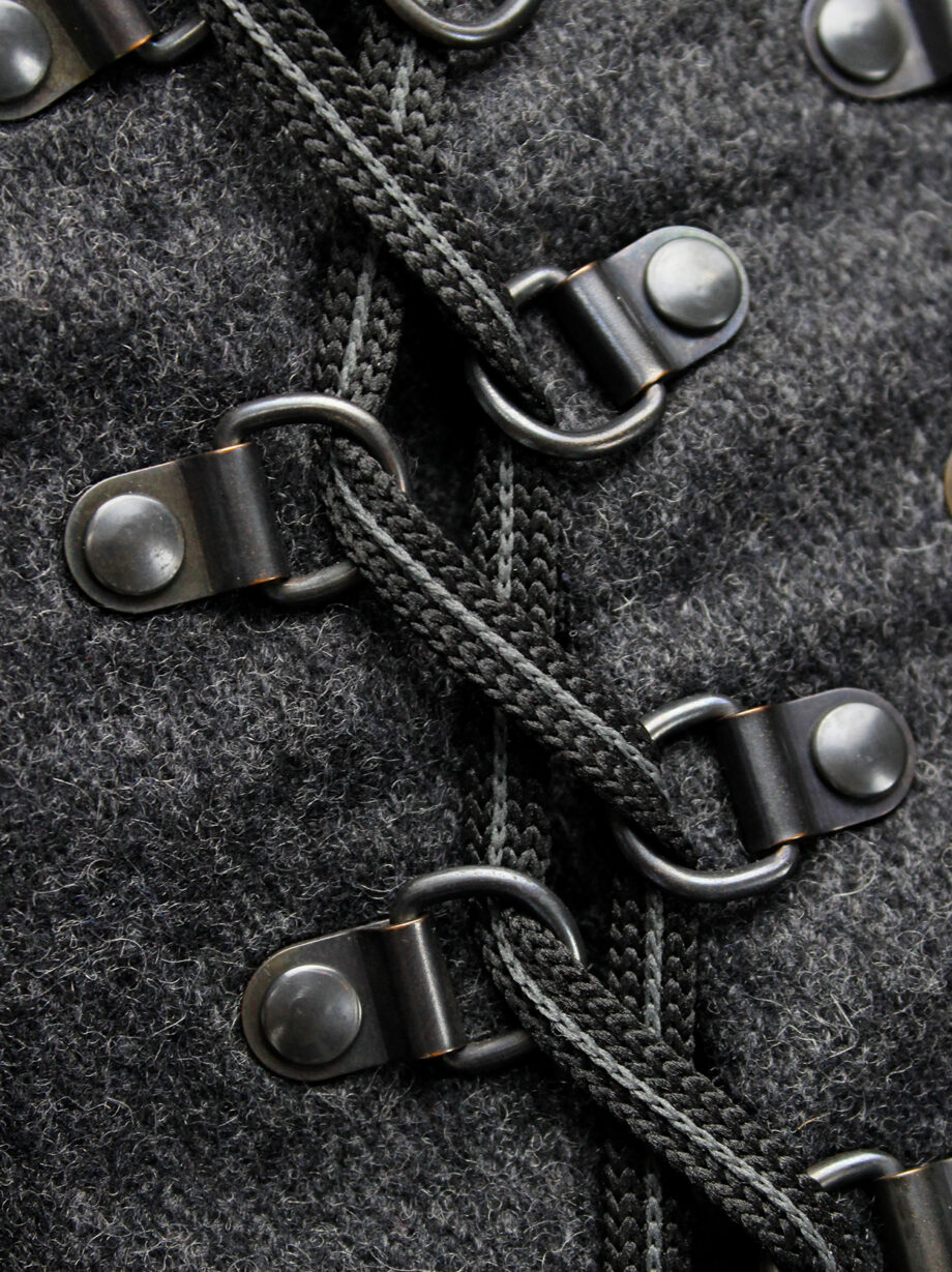 A.F. Vandevorst grey felt and metal vest with corset lacing fall 2015 (14)