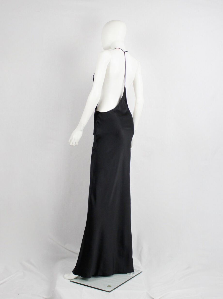 Ann Demeulemeester black backless maxi dress with fine back strap spring 2006 (2)