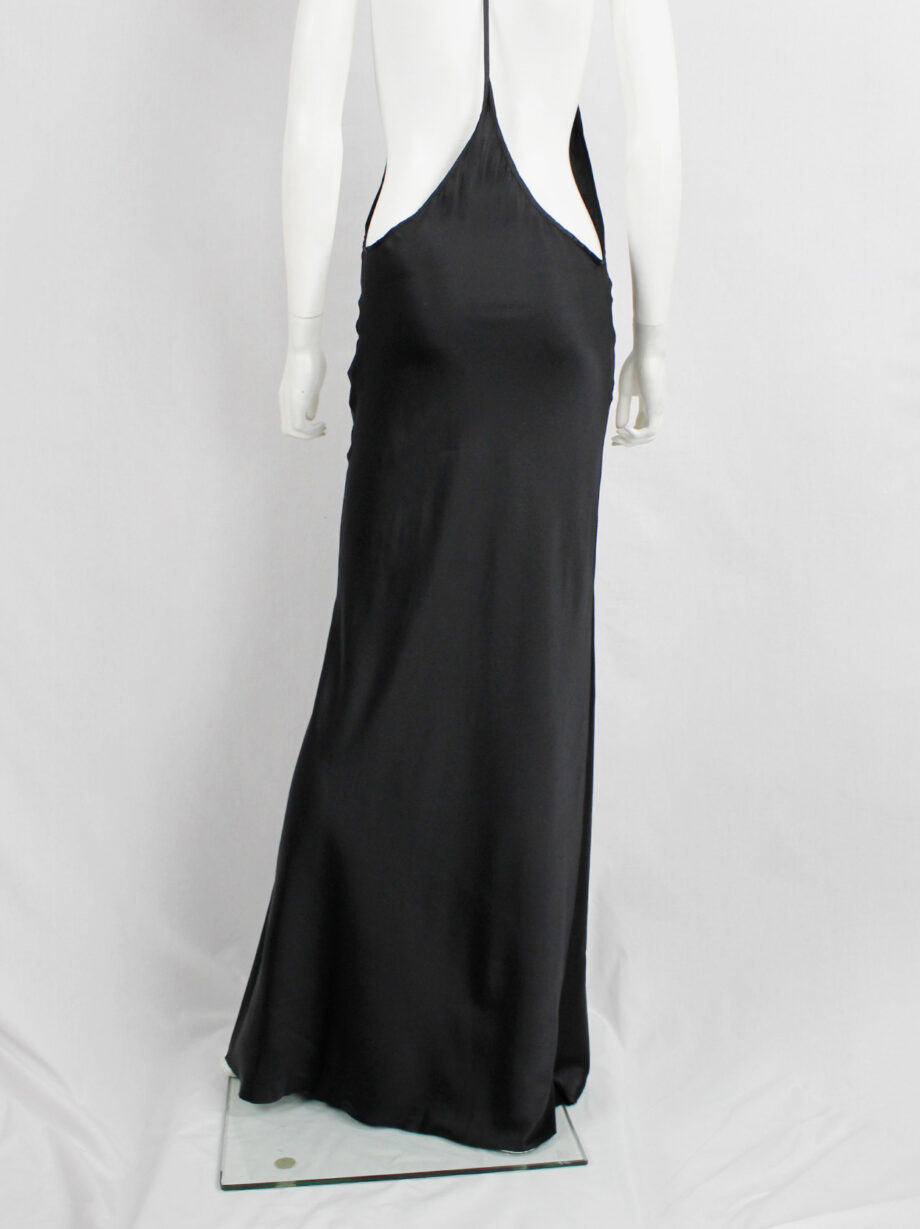 Ann Demeulemeester black backless maxi dress with fine back strap spring 2006 (6)