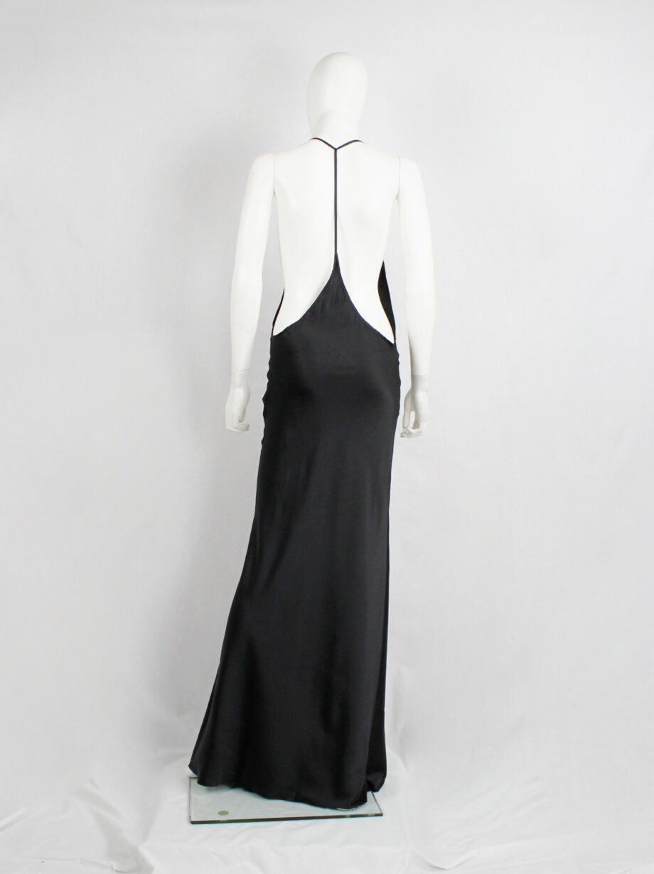 Ann Demeulemeester black backless maxi dress with fine back strap spring 2006 (9)