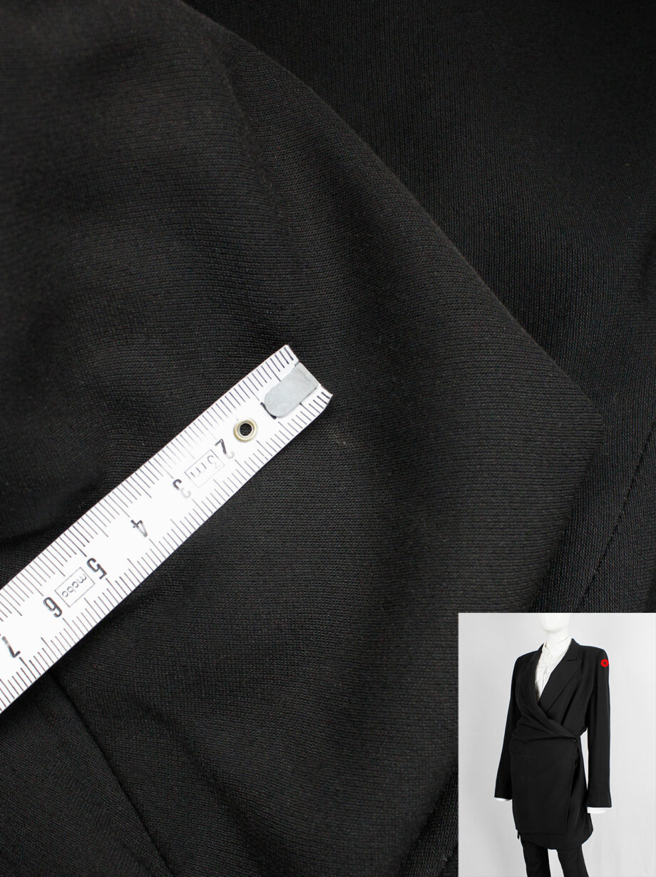 Ann Demeulemeester black oversized long blazer with wrap closure (17)