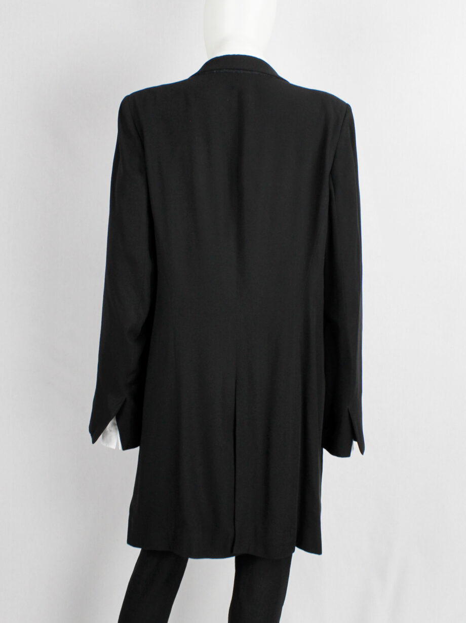 Ann Demeulemeester black oversized long blazer with wrap closure (9)