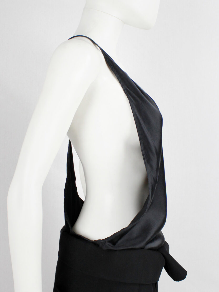 Ann Demeulemeester black silk backless top with fine back strap spring 2006 (3)