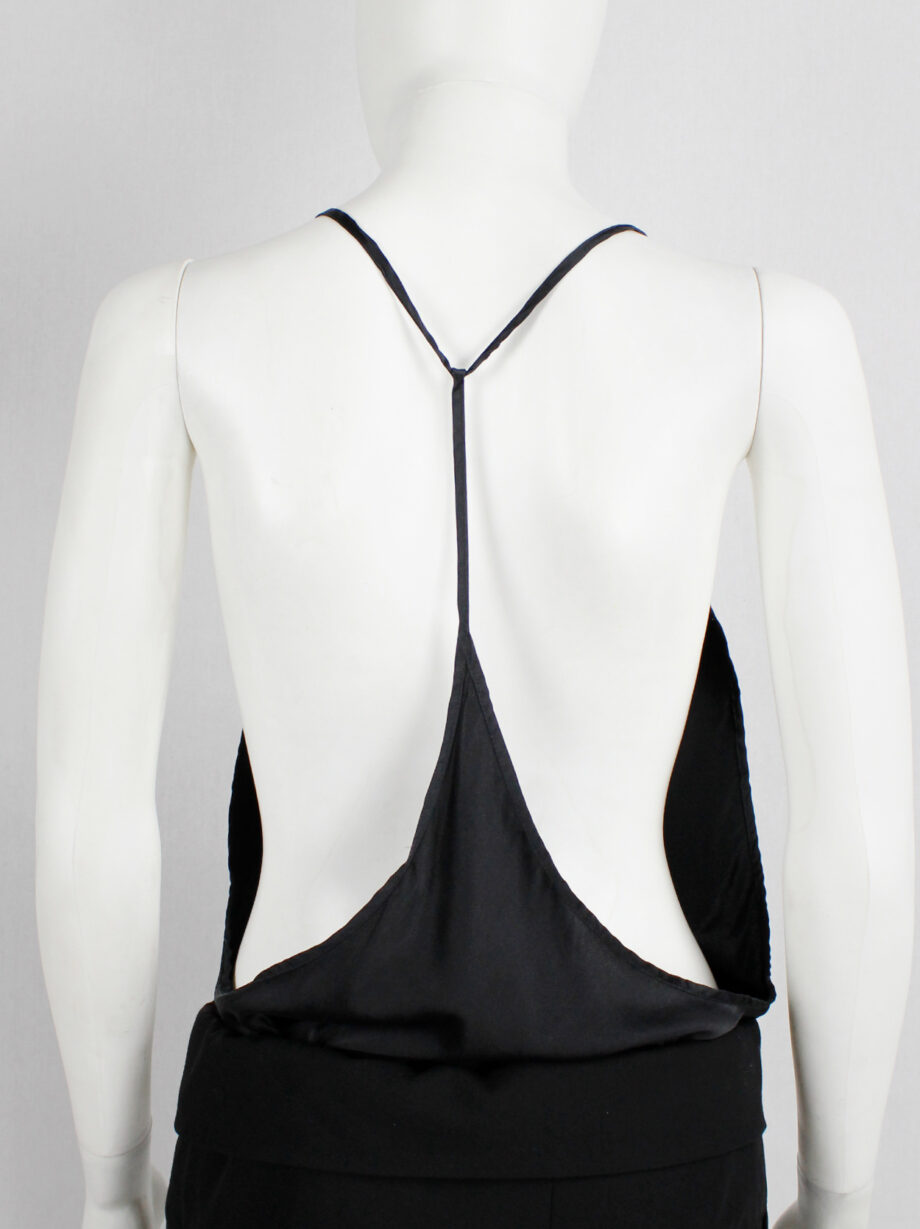 Ann Demeulemeester black silk backless top with fine back strap spring 2006 (4)
