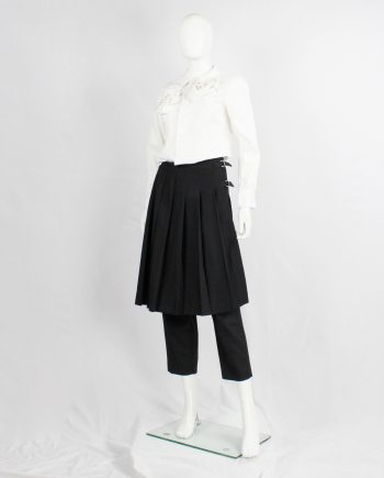 Comme des Garçons Robe de Chambre black trousers with pleated front skirt — AD 2003