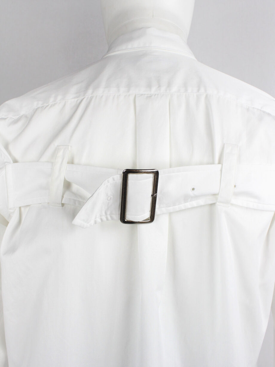 Comme des Garcons Shirt white shirt with belt straps across the back and at the gathered sleeves (2)
