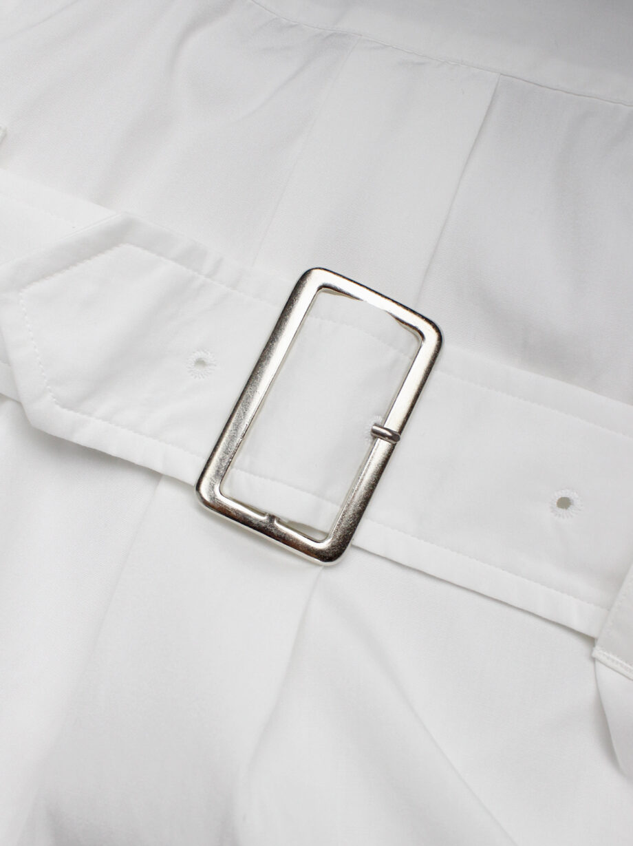 Comme des Garcons Shirt white shirt with belt straps across the back and at the gathered sleeves (5)