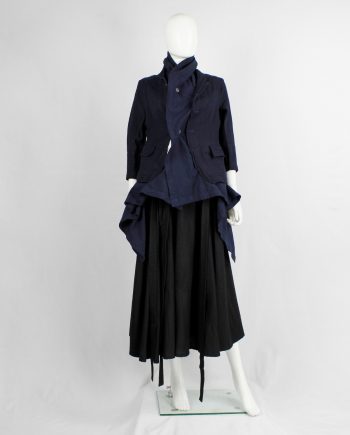 Comme des Garçons navy blazer fused with a long blue underlayer — fall 2009