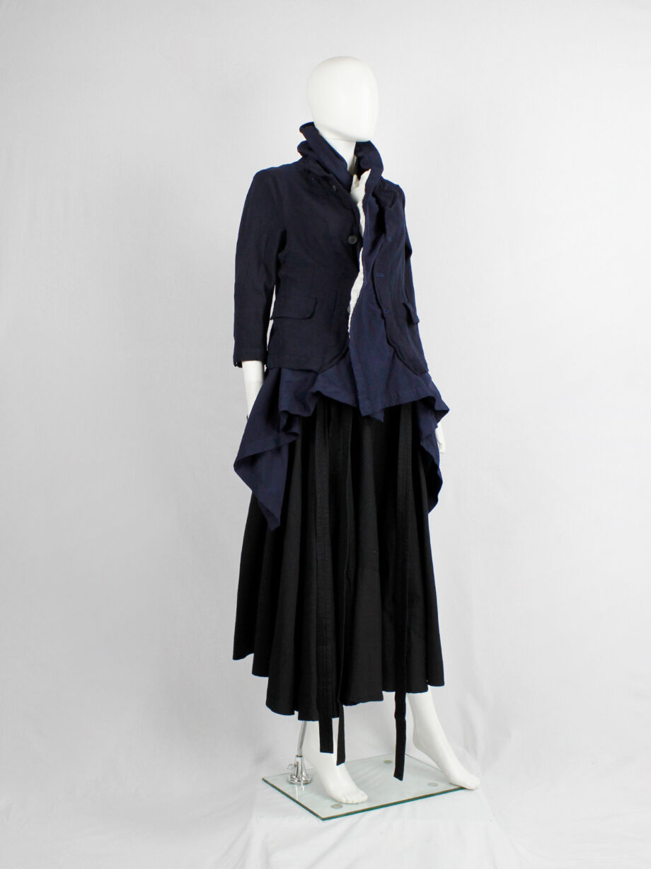 Comme des Garcons blue coat fused with longer draped fabric fall 2009 (6)