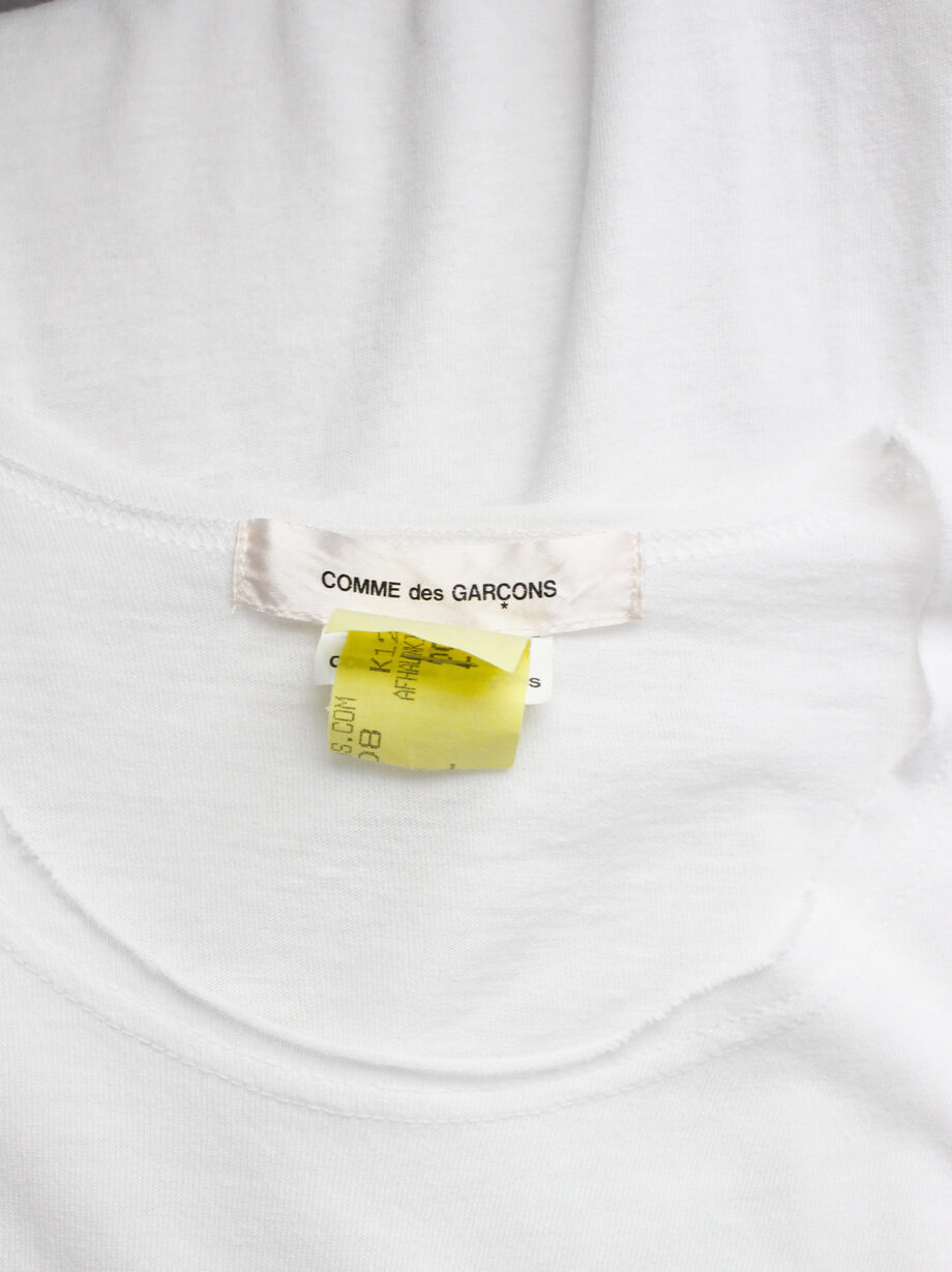 Comme des Garcons white deformes t-shirt with side ruffles spring 2013 (9)