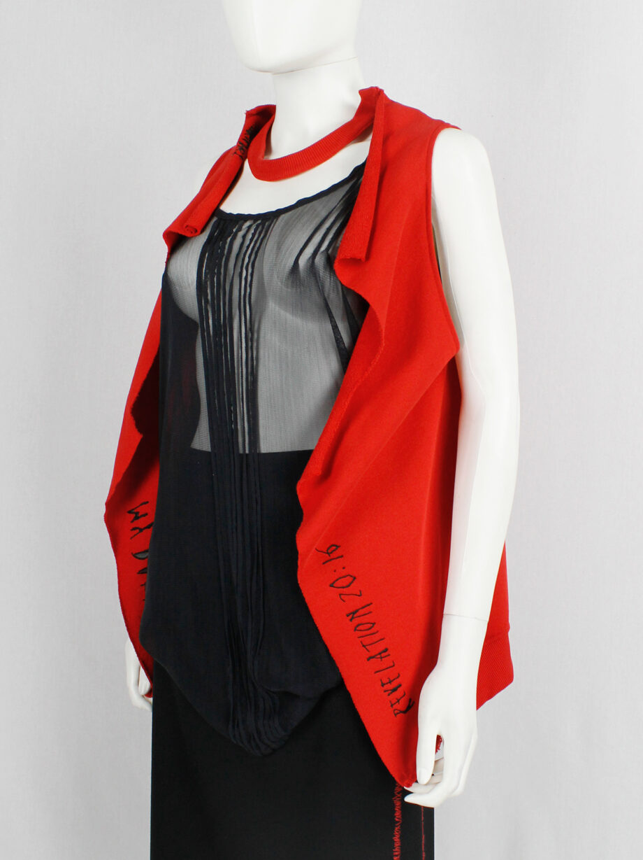 Jurgi Persoons x Dust red deconstructed waistcoat with black embroidery 2016 (23)