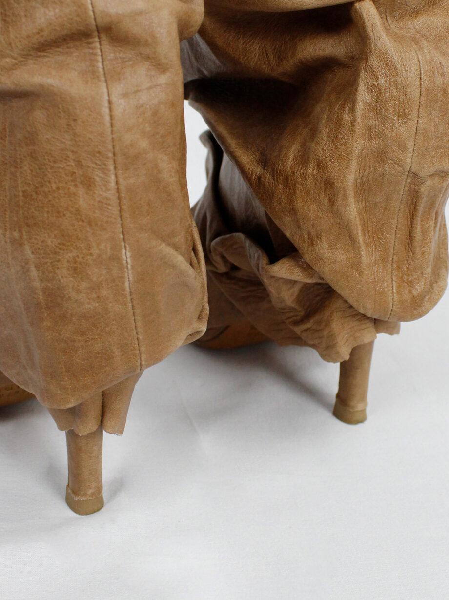 Maison Margiela brown paperbag ankle boots with stiletto heel spring 2010 (25)