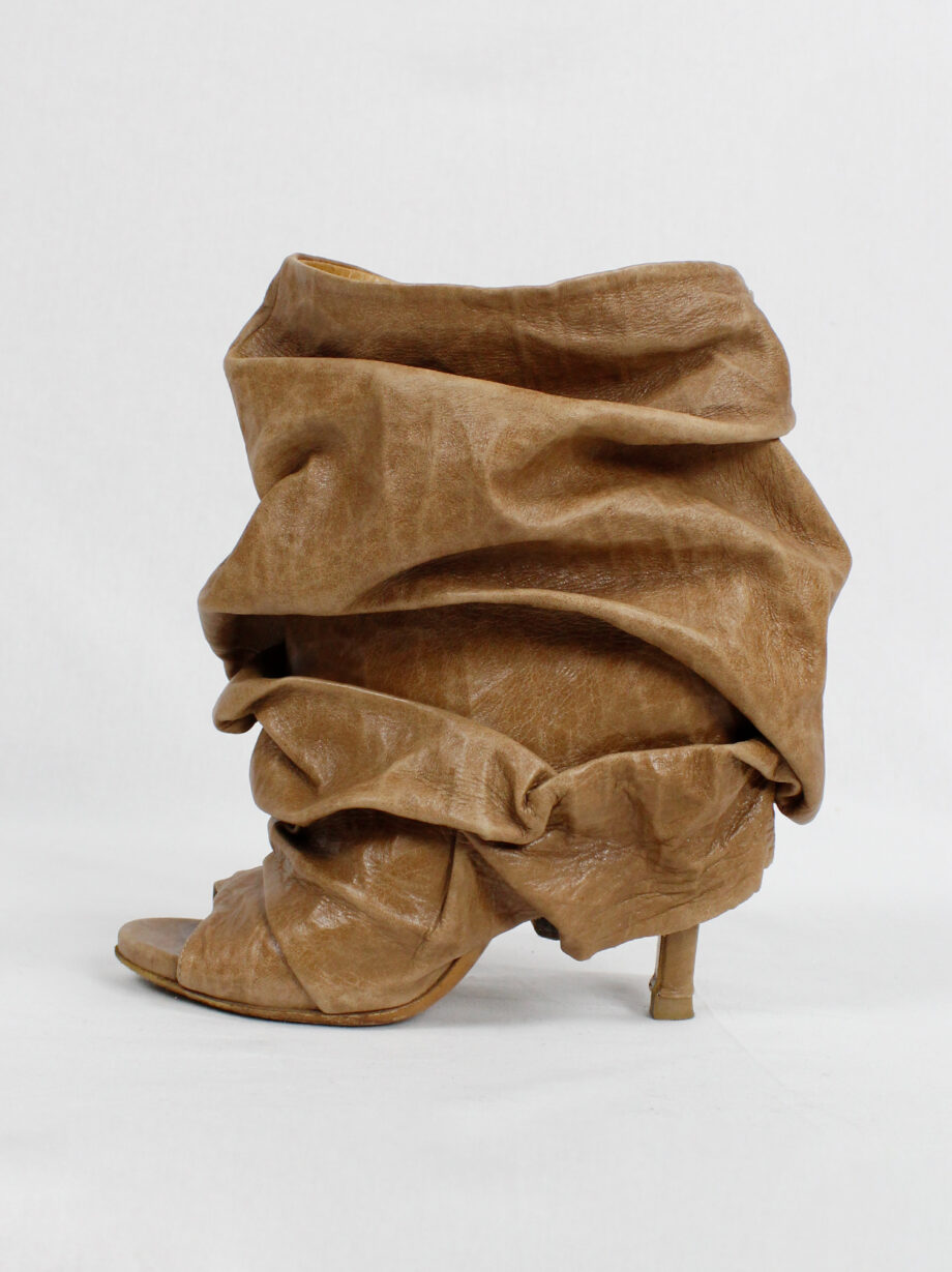 Maison Margiela brown paperbag ankle boots with stiletto heel spring 2010 (29)