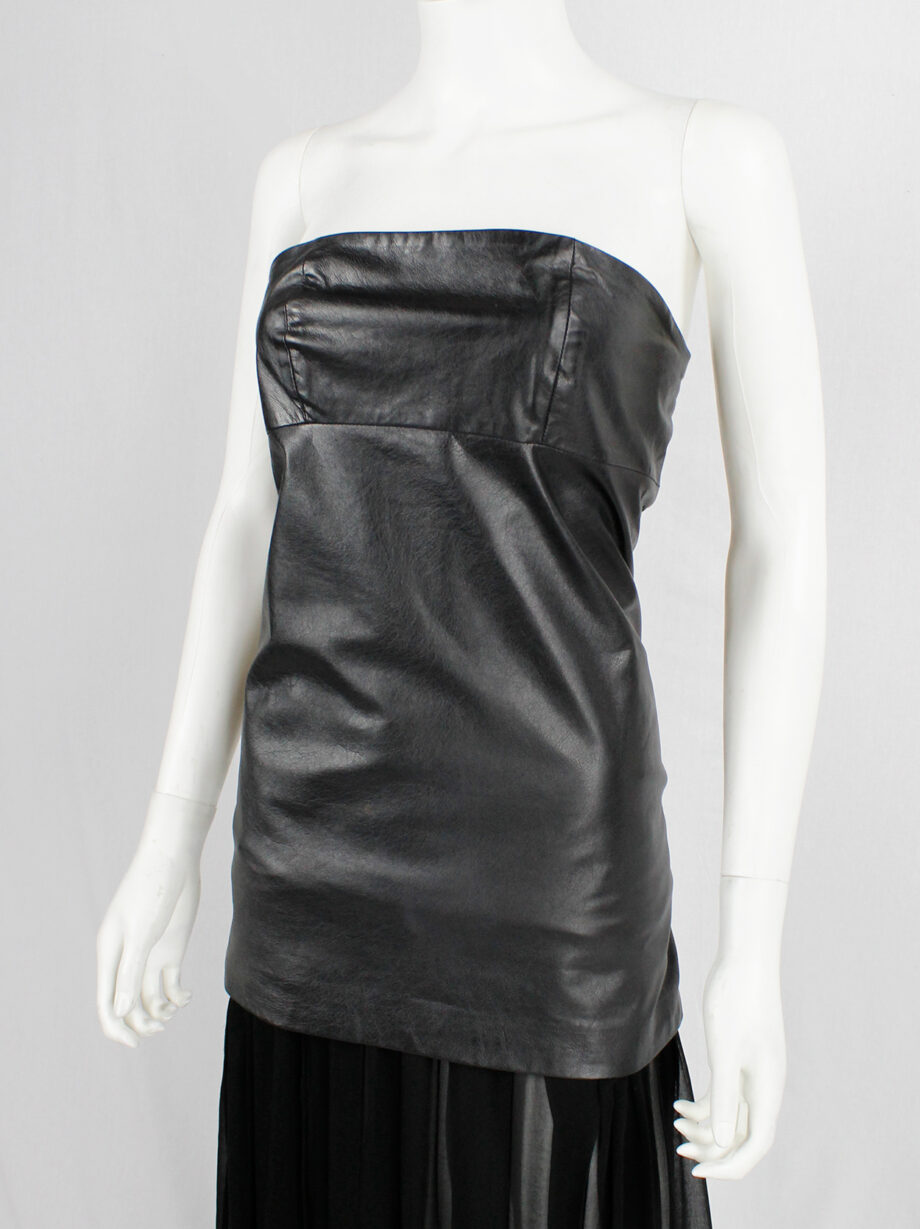 Maison Martin Margiela black strapless leather micro-dress spring 2010 (2)