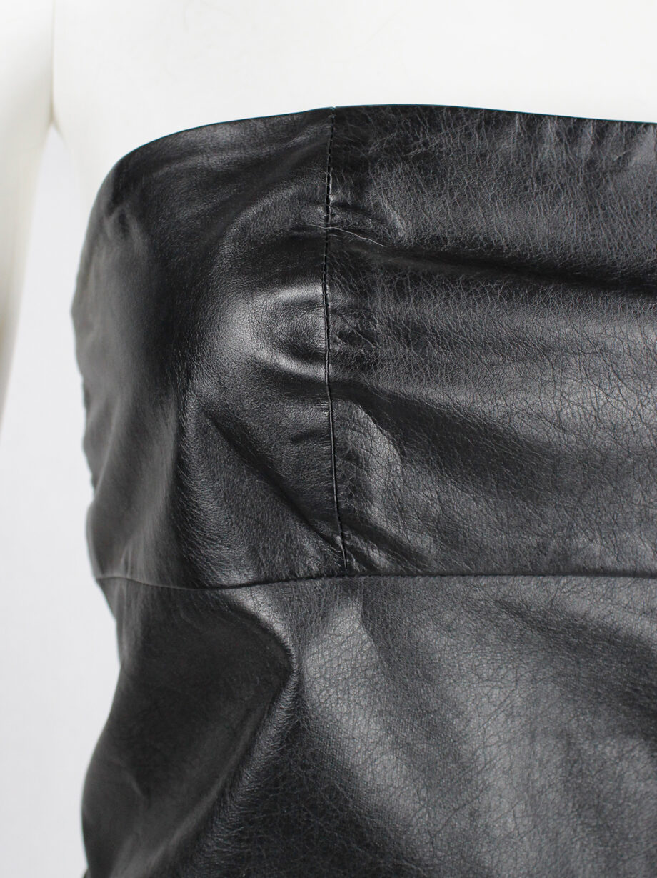 Maison Martin Margiela black strapless leather micro-dress spring 2010 (3)