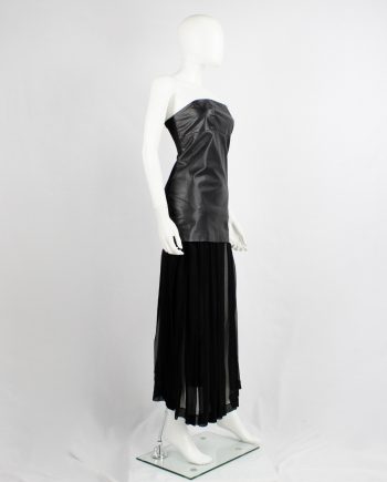 Maison Martin Margiela black strapless leather micro-dress — spring 2010
