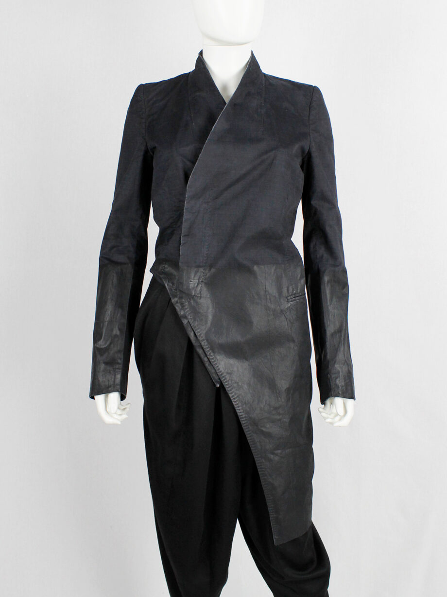 Nicolas Andreas Taralis dark blue slanted jacket with black painted bottom half (10)