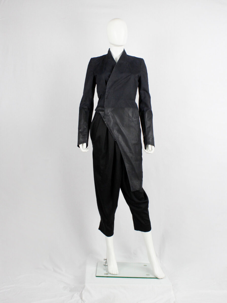 Nicolas Andreas Taralis dark blue slanted jacket with black painted bottom half (18)