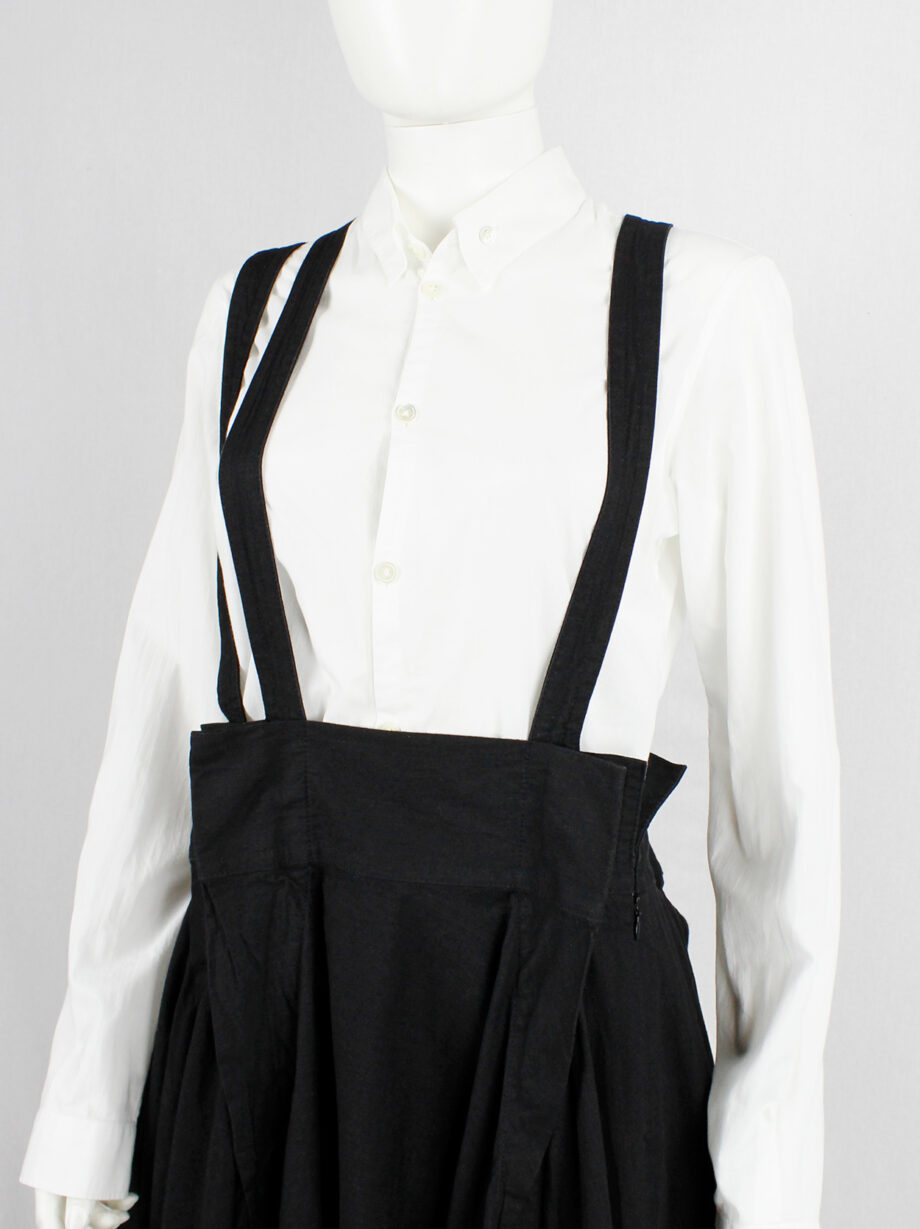 Y’s Red Label black dungaree dress with three suspenders (7)