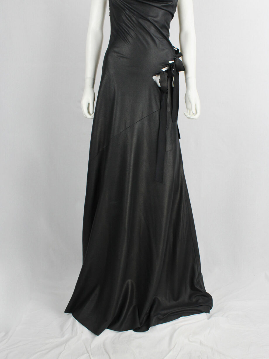 a f Vandevorst black slashed maxi dress with long ribbons fall 2007 (12)