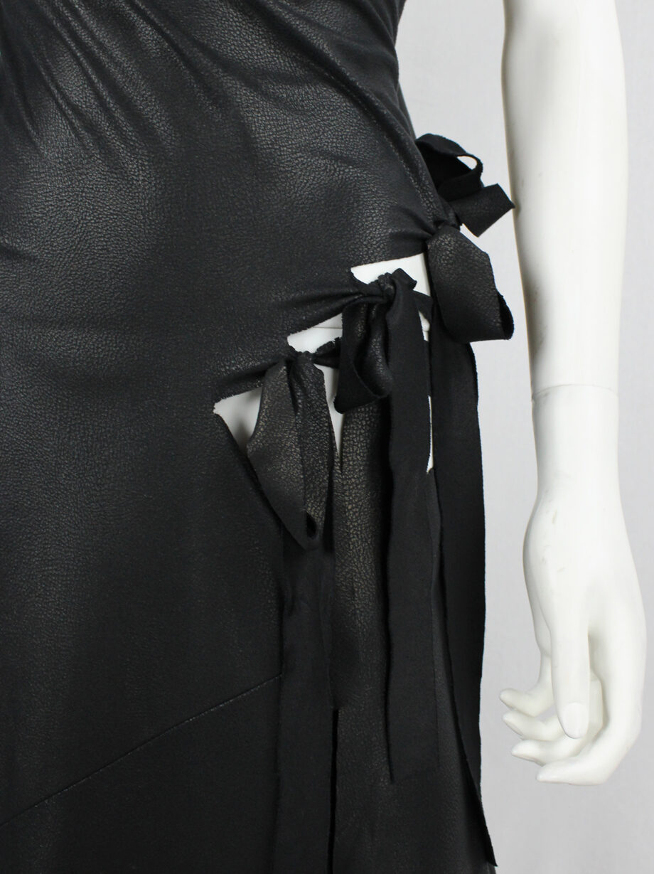 a f Vandevorst black slashed maxi dress with long ribbons fall 2007 (14)