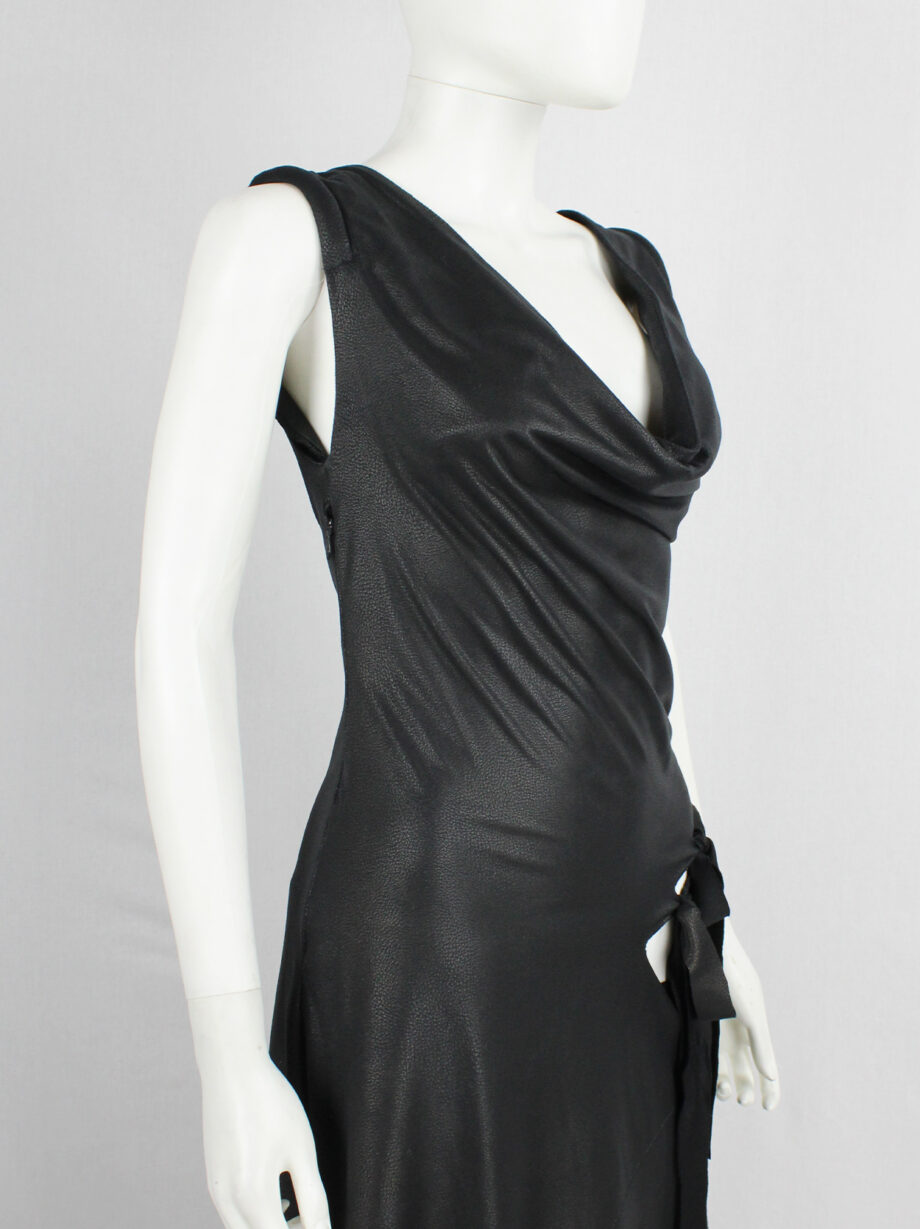 a f Vandevorst black slashed maxi dress with long ribbons fall 2007 (16)